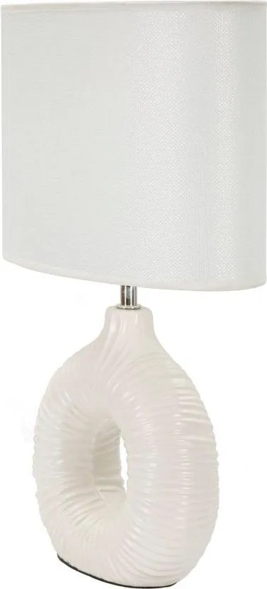 Biela keramická stolová lampa s textilným tienidlom (výška 43 cm) Seta – Mauro Ferretti