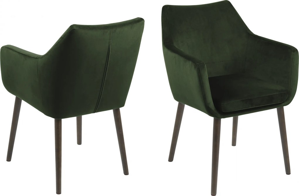 Bighome - Jedálenská stolička s opierkami NORA, zelená