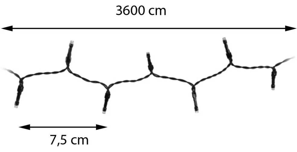 Vánoční světelný LED řetěz Decor II 36 m studená bílá