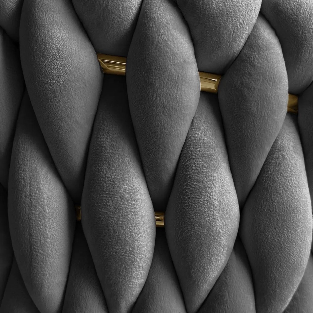 DIZAJNOVÁ STOLIČKA SHELLY ŠEDÝ ZAMAT + ZLATÁ