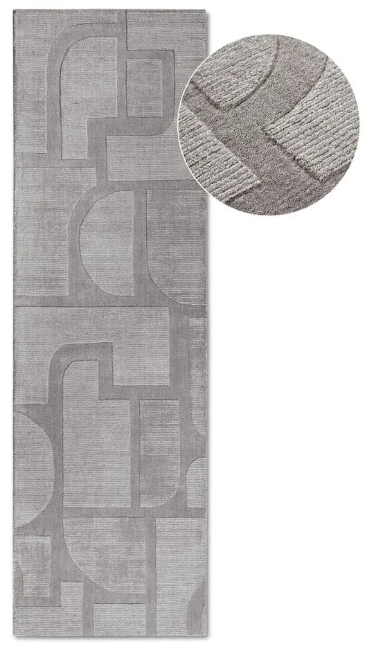 Sivý ručne tkaný vlnený behúň 80x250 cm Alexis – Villeroy&amp;Boch