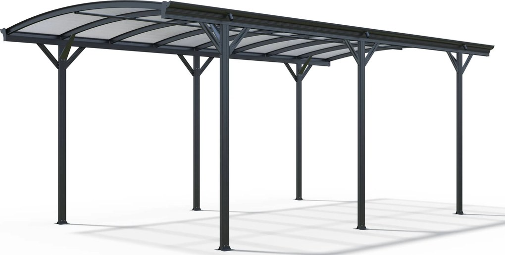 Prístrešok na auto BestBerg BBCP-CP8 / 17,3 m² / 576 × 300 × 219 cm / antracit/sivá