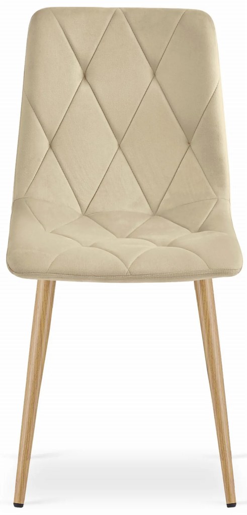 Svetlo béžová zamatová jedálenská stolička LIBRA
