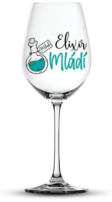 Nekupto Vtipný pohár na víno s potlačou Elixír mladosti