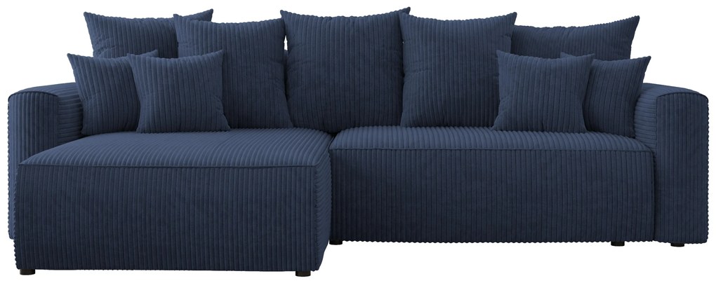 Rohová sedačka Baria (L) (tmavomodrá). Akcia -20%. Vlastná spoľahlivá doprava až k Vám domov. 1133085