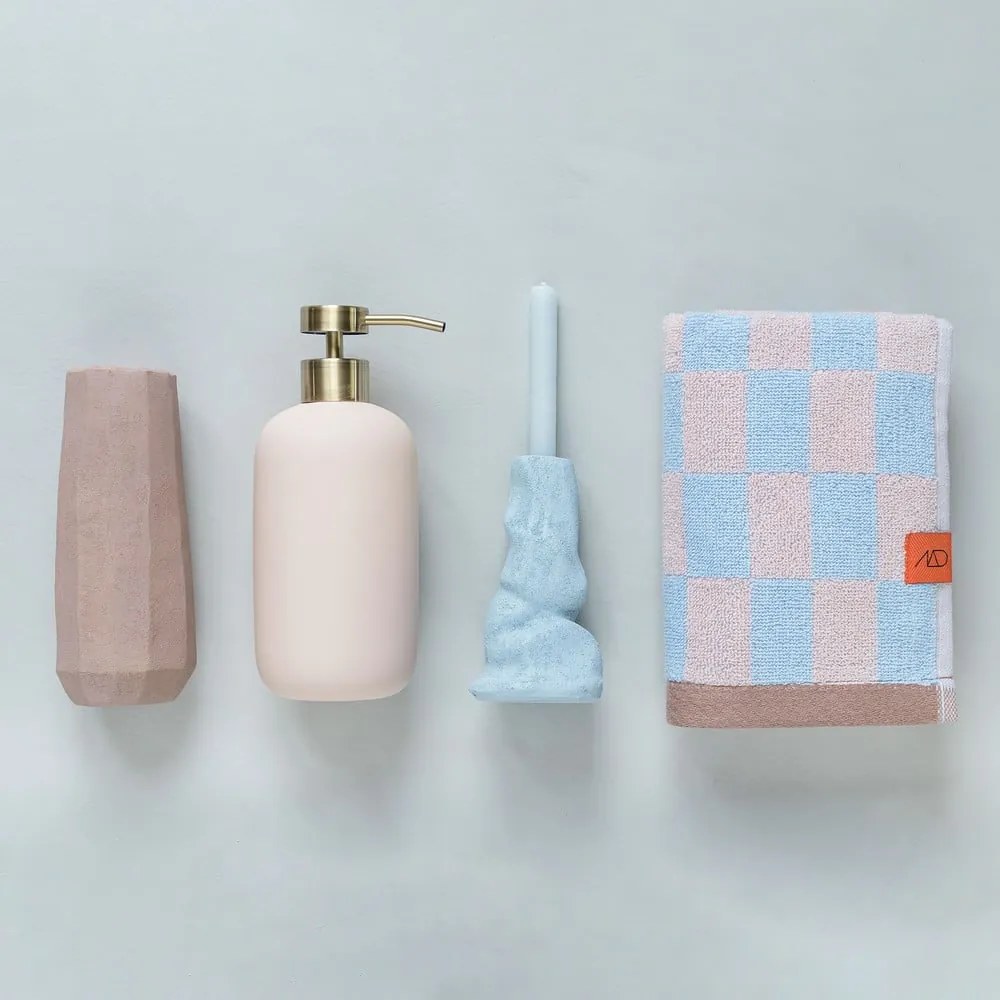 Modro-ružový uterák z bio bavlny 50x90 cm Retro - Mette Ditmer Denmark