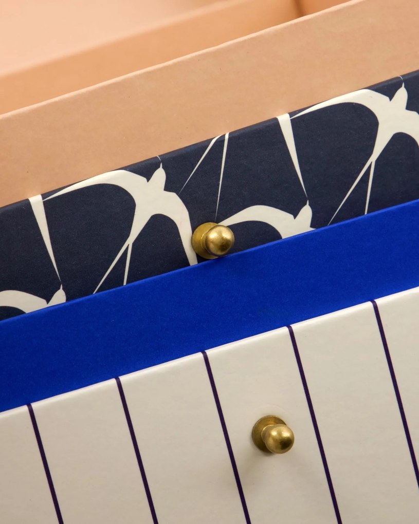 House Doctor Papierový úložný box Keep Sand / Dark Grey – set 2 ks