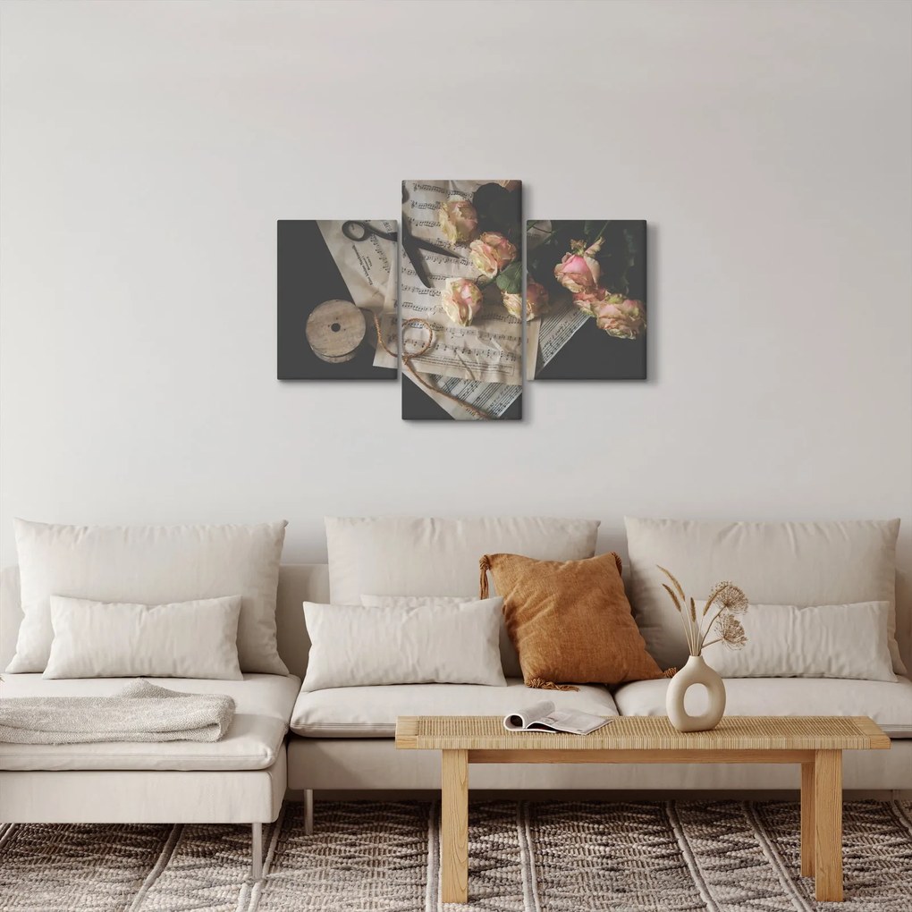Obraz nôt a ruží (90x60 cm)