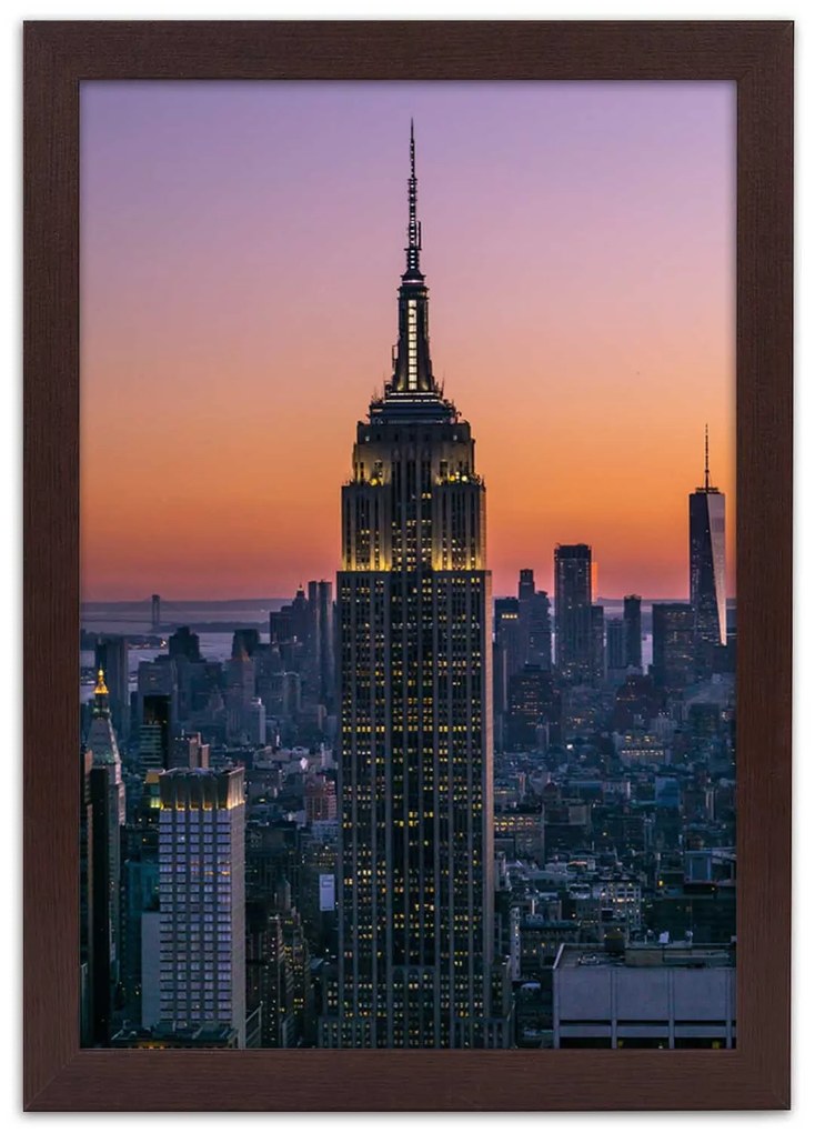 Gario Plagát Empire state building za súmraku Farba rámu: Bez rámu, Rozmery: 40 x 60 cm