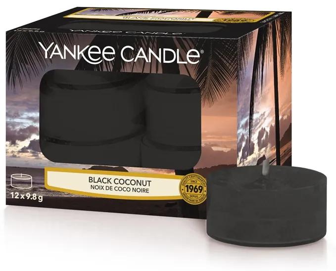 Yankee Candle vonné čajové sviečky Black Coconut