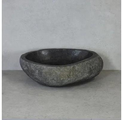 Umývadlo na dosku Sanox Riverstone M prírodný kameň sivý 40x40x15 cm