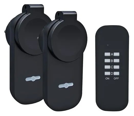 Solight DY12 - SADA 2x Vonkajšia zásuvka + diaľkové ovládanie IP44