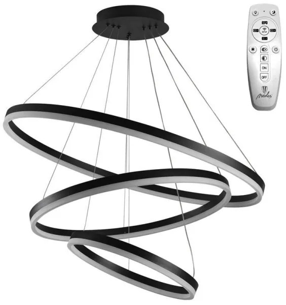 Brilagi -LED Stmievateľný luster na lanku CIRCLE LED/125W/230V 3000-6500K čierna +DO