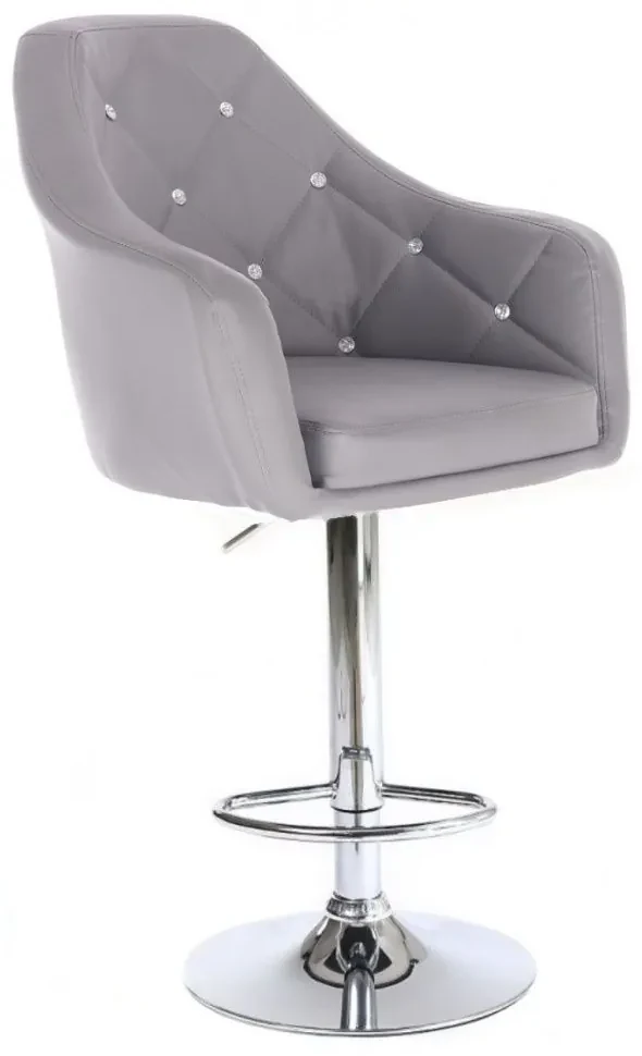 LuxuryForm DESIGN Barová stolička ROMA na striebornom tanieri - šedá