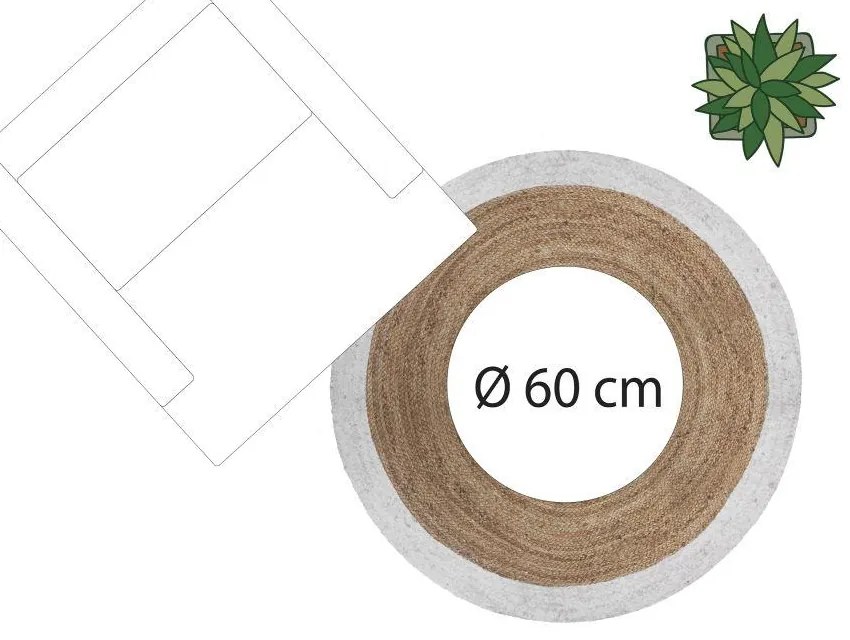 ATMOSPHERA Koberec Imogen, (fi) 120 cm, hnedá/biela