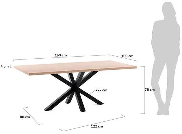 Jedálenský stôl arya table 160 x 100 cm čierny, prírodný MUZZA