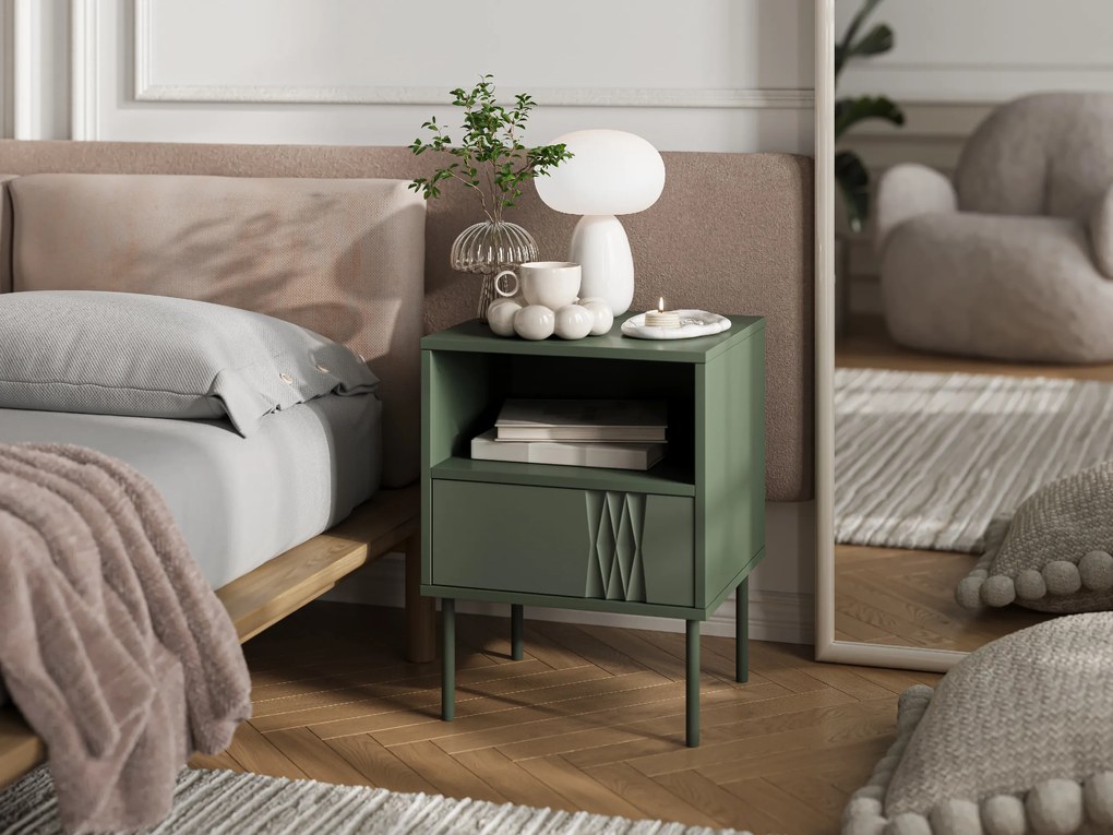 Cama Nočný stolík Trese (2 ks) - zelená