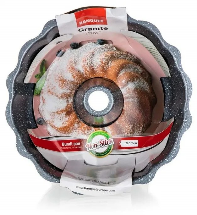 Banquet Forma na bábovku s nepriľnavým povrchom GRANITE Grey 26,5 x 8 cm