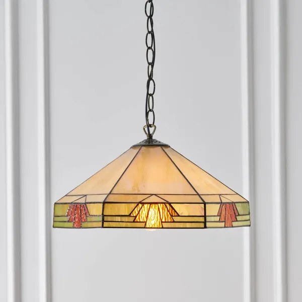 Endon 64285 - Luster na reťazi Tiffany NEVADA 1xE27/60W/230V Ø 35 cm