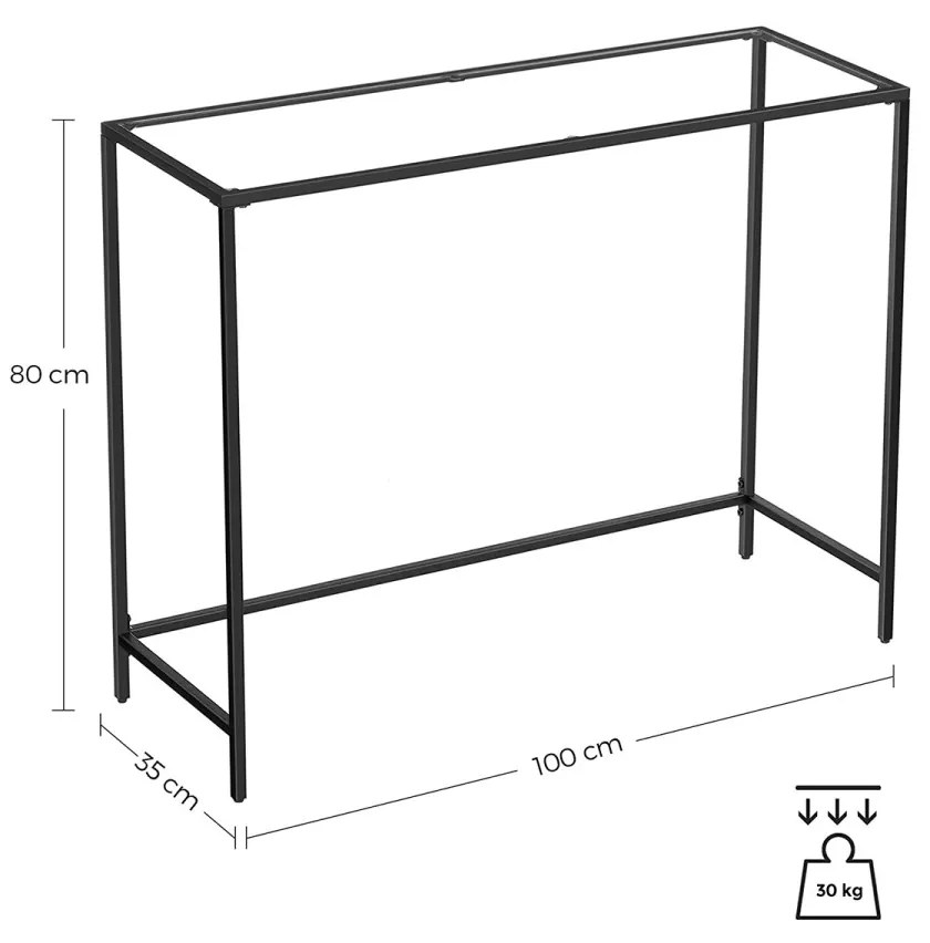 Konzolový stolík Vasagle Polly čierny