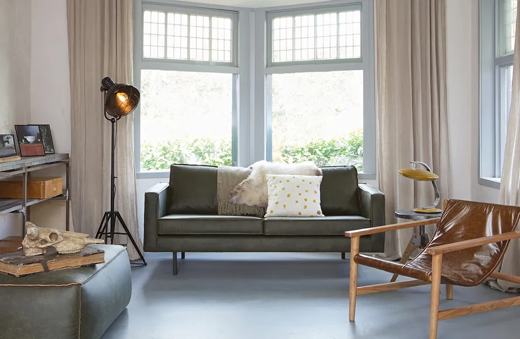 BePureHome Rodeo malá kožená sedačka - Zelená