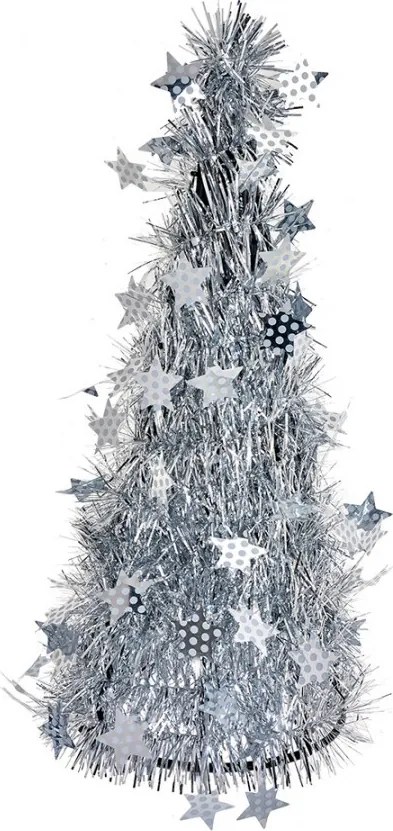 Strieborná vianočná dekorácia vianočný stromček M - Ø 17*38 cm
