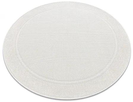 Okrúhly koberec TIMO 5979 SISAL vonkajšie rám biely Veľkosť: kruh 120 cm