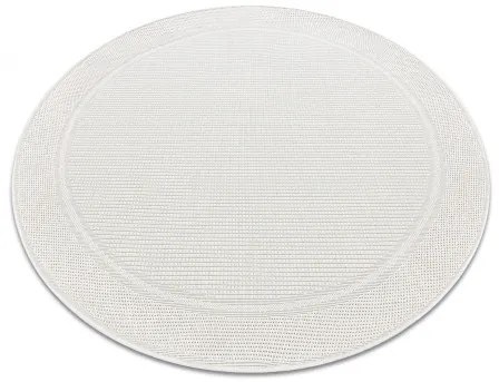 Okrúhly koberec TIMO 5979 SISAL vonkajšie rám biely Veľkosť: kruh 150 cm