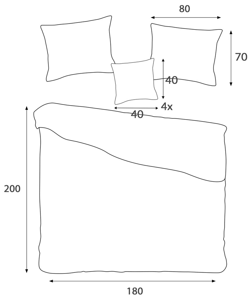 BAMBUSOVÉ OBLIEČKY STRIPE STRIPE BEIGE 180X200 CM, 2KS 70X80 CM, 4 KS 40X40 CM BÉŽOVÉ