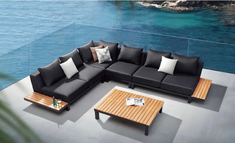 POLO 2.0 5-miestna rohová sedacia súprava - čierna