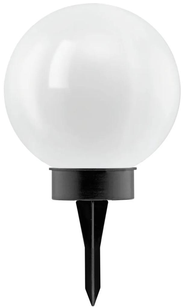 EGLO Vonkajšie zápichovacie solárne LED osvetlenie SOLAR, 0,2W, teplá biela, guľa, biele