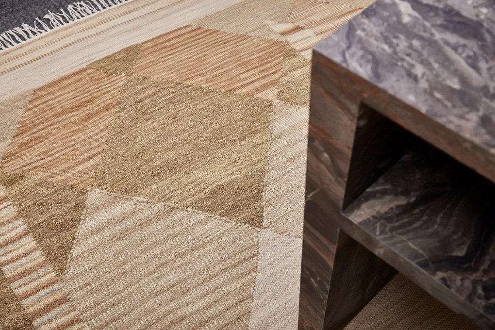 Ručne viazaný kusový koberec Fibonacci I DESP HL88 Beige Mix, 120x170, béžová, obývacia izba, Diamond Carpets India