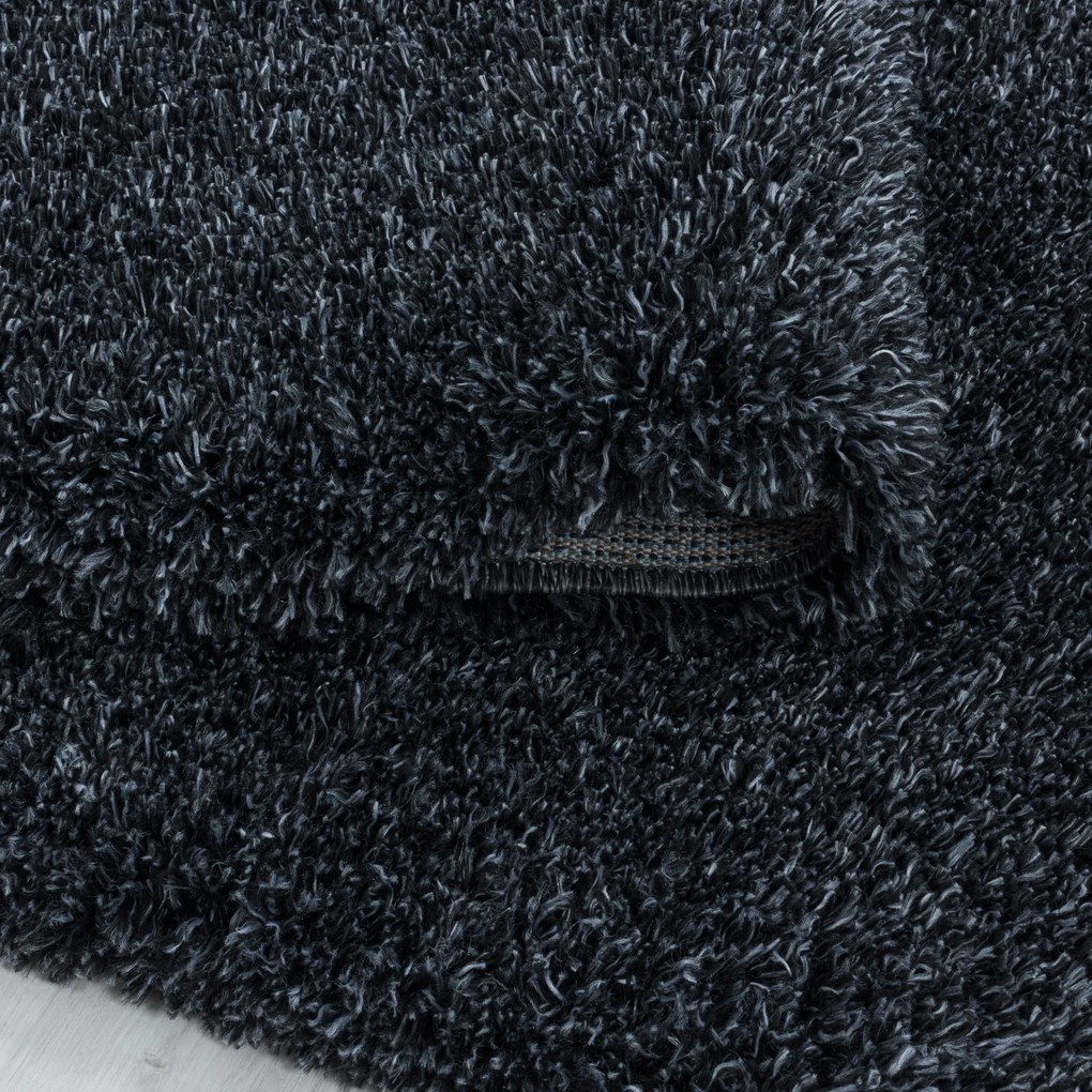 Ayyildiz Kusový koberec FLUFFY 3500, Okrúhly, Antracitová Rozmer koberca: 120 cm KRUH