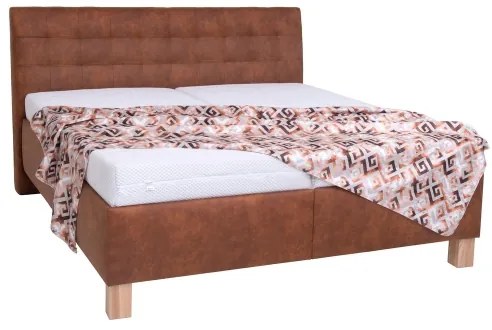 Čalúnená posteľ s úložným priestorom bez matraca VIOLET 180x200 cm koňakovo-hnedá