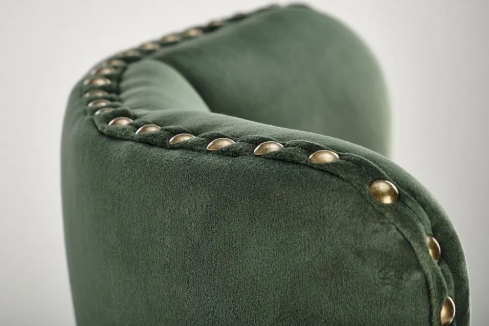 Barová stolička VANITAS — oceľ, látka, zelená