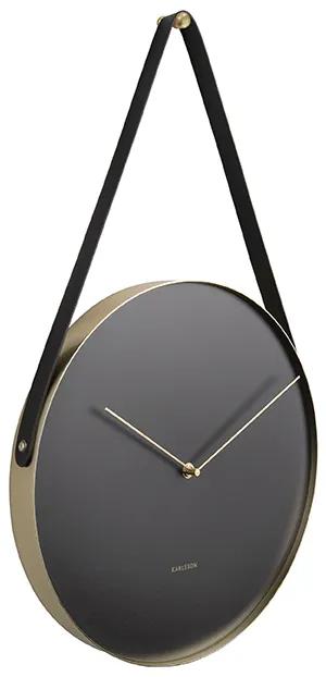Nástenné hodiny s opaskom Karlsson KA5767, 58 cm čierna