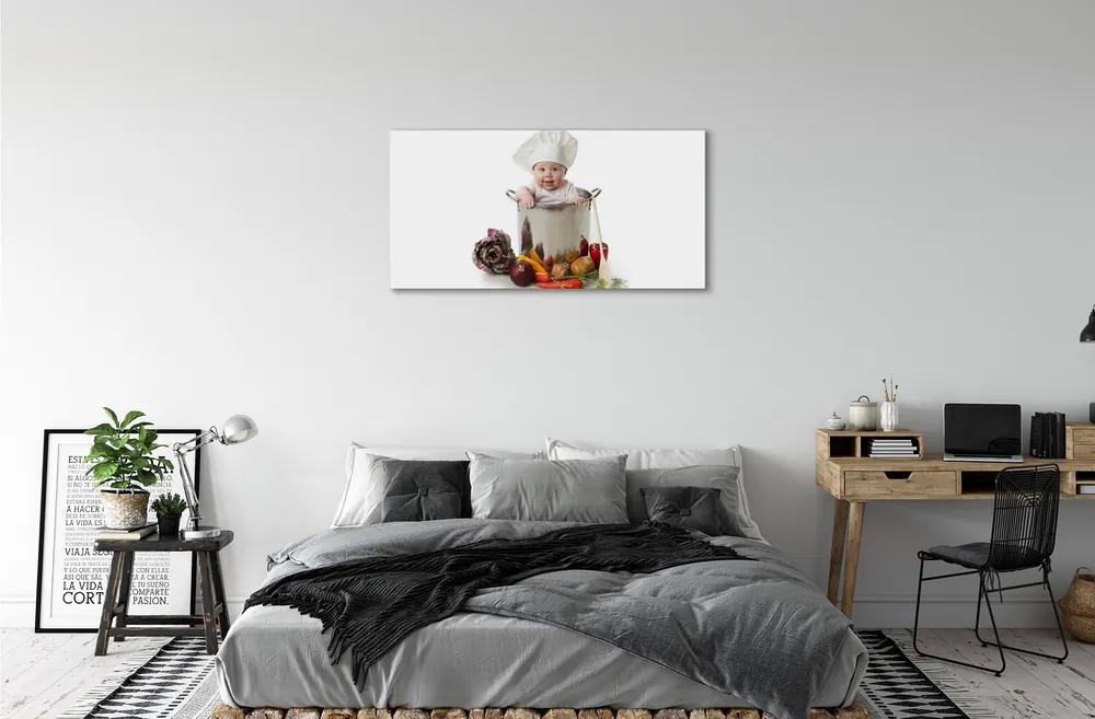 Obraz canvas Detské zeleniny v hrnci 120x60 cm