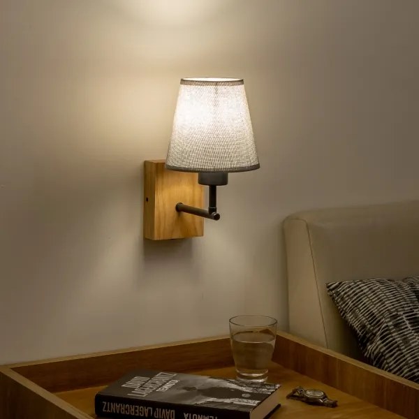 Brilagi - Nástenná lampa NUBILA WOOD 1xE27/25W/230V dub/šedá
