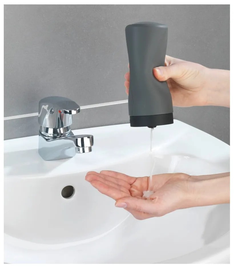 Sivý zásobník na čistiaci prostriedok Wenko Squeeze, 250 ml