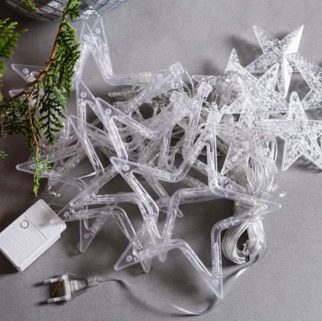 LED záves GL2005 farebné hviezdy, s diaľkovým ovládaním