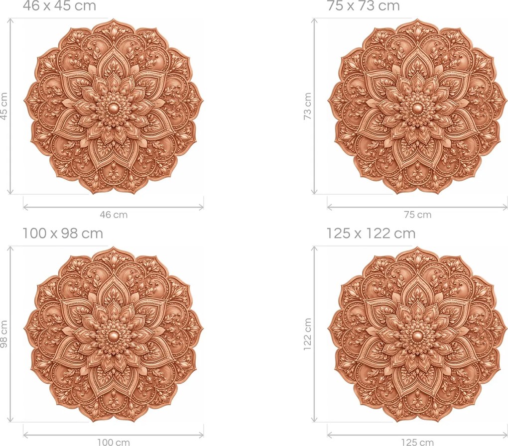 Mandala v růžovém zlatě arch 75 x 73 cm