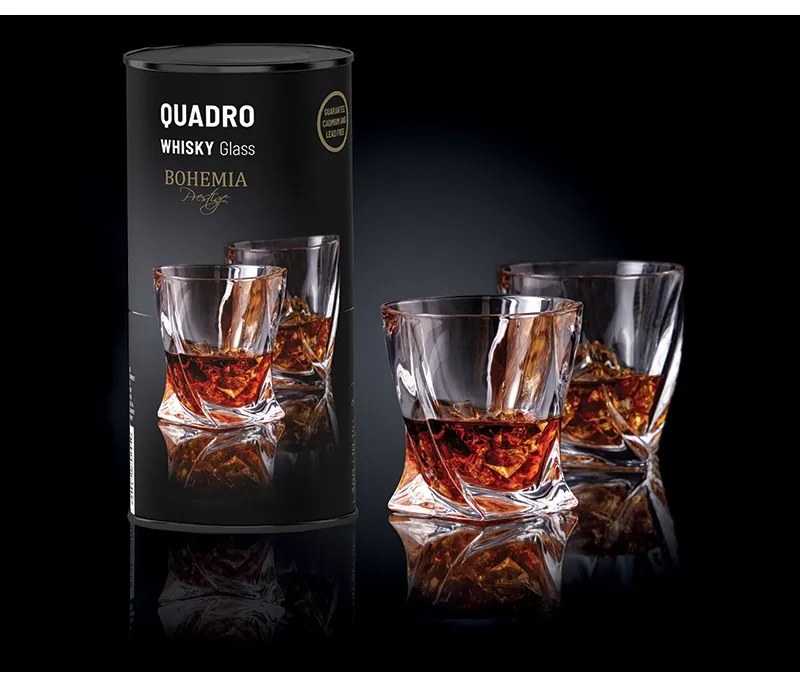 BOHEMIA PRESTIGE QUADRO POHÁR NA WHISKY V TUBE 340 ML SADA 2KS