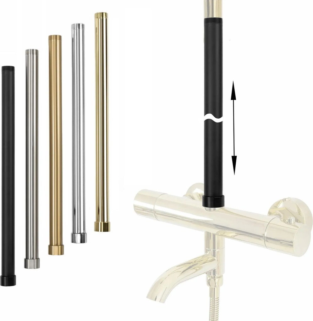 Predĺženie pre vaňovú/sprchovú súpravu REA ø 25 mm - 50 cm, čierna matná