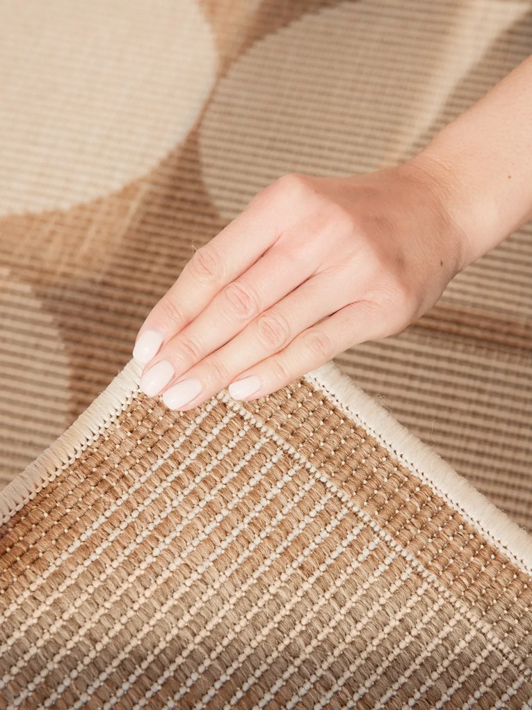 NORTHRUGS, Koberec behúň Duet Bowen 106245 Beige/White - na von aj na doma, 80x250, béžová, chodba / predsieň