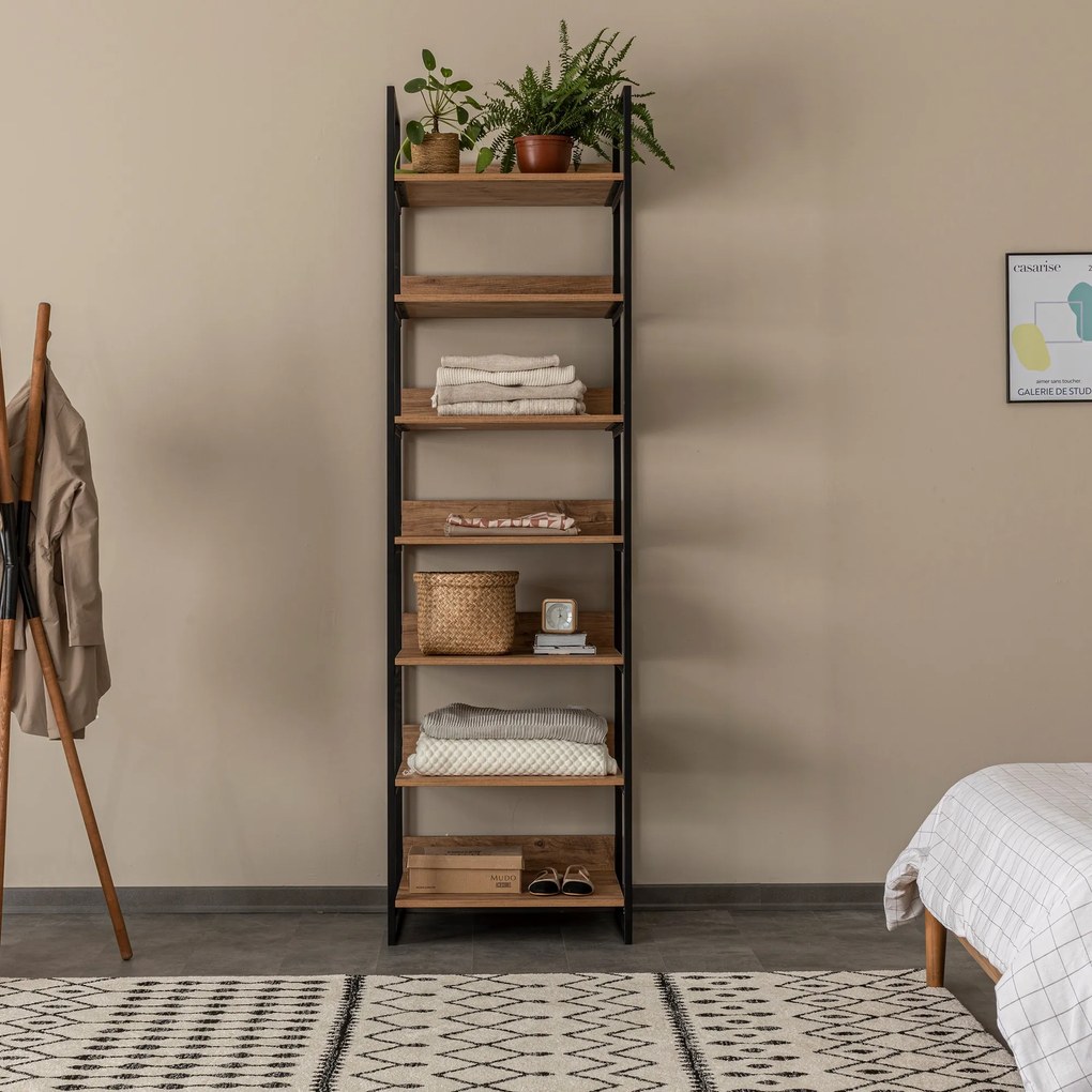 Regál Dynamic 64 cm borovica Atlantic/čierny