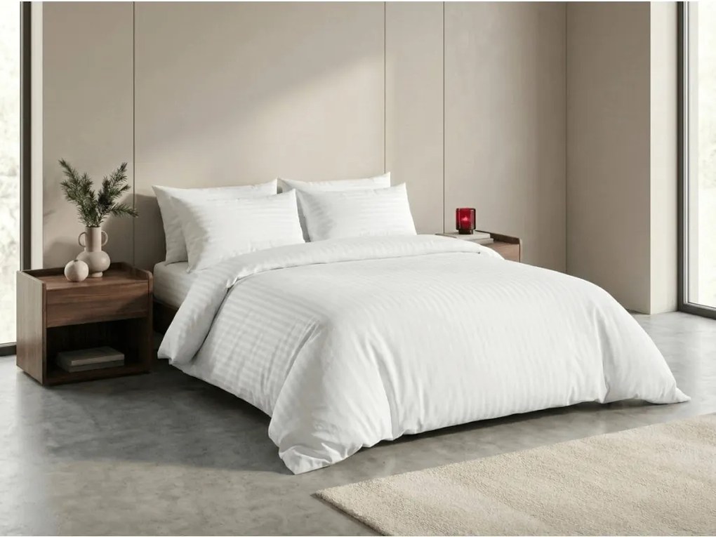 Bavlnené damaškové obliečky DAMARA biele Rozmer obliečky: 70 x 90 cm | 140 x 200 cm