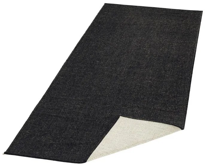 NORTHRUGS - Hanse Home koberce Kusový koberec Twin-Wendeteppiche 103096 schwarz creme - 80x350 cm