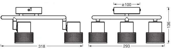 Ledvance - LED Bodové svietidlo DECOR CORK 3xGU10/3,4W/230V