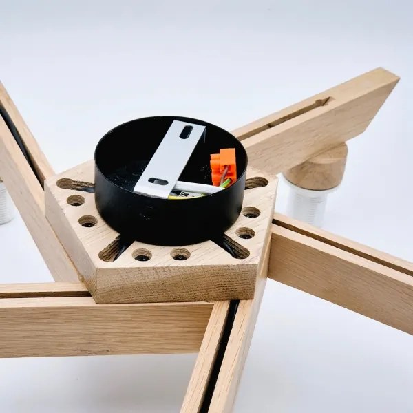 Prisadený luster ANTONIO 5xE14/40W/230V dub