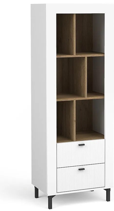 Regál Mossa M04 2S dub whisky/biely mat